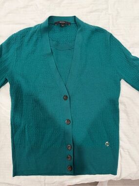 GUCCI Teal Button-Front Cardigan